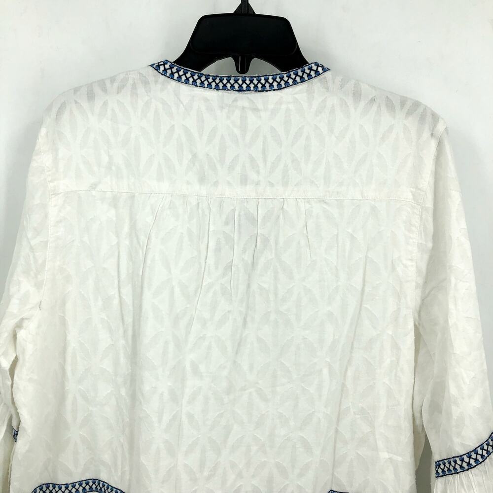TOMMY BAHAMA Cotton Clip Embroidered Tier Coverup Dress XL White Jacquard NWT - Picture 7 of 10